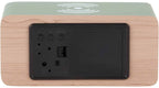 Karlsson wekker Block LED met draadloze oplader, jungle groen, achterkant met knoppen en batterijvak