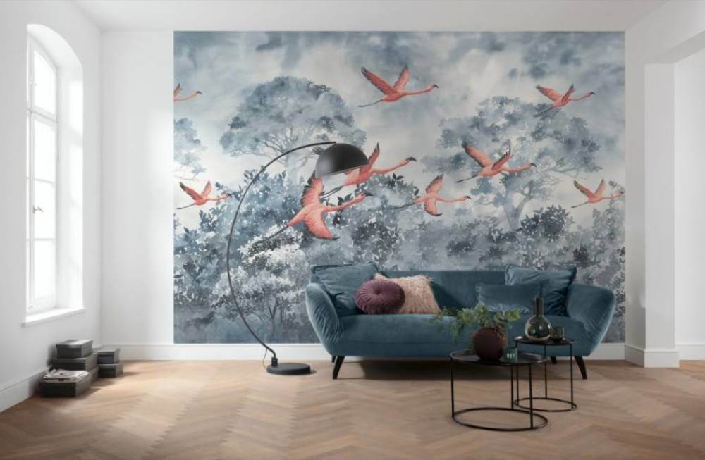 Komar Ink Flamingos in the Sky INX8-053