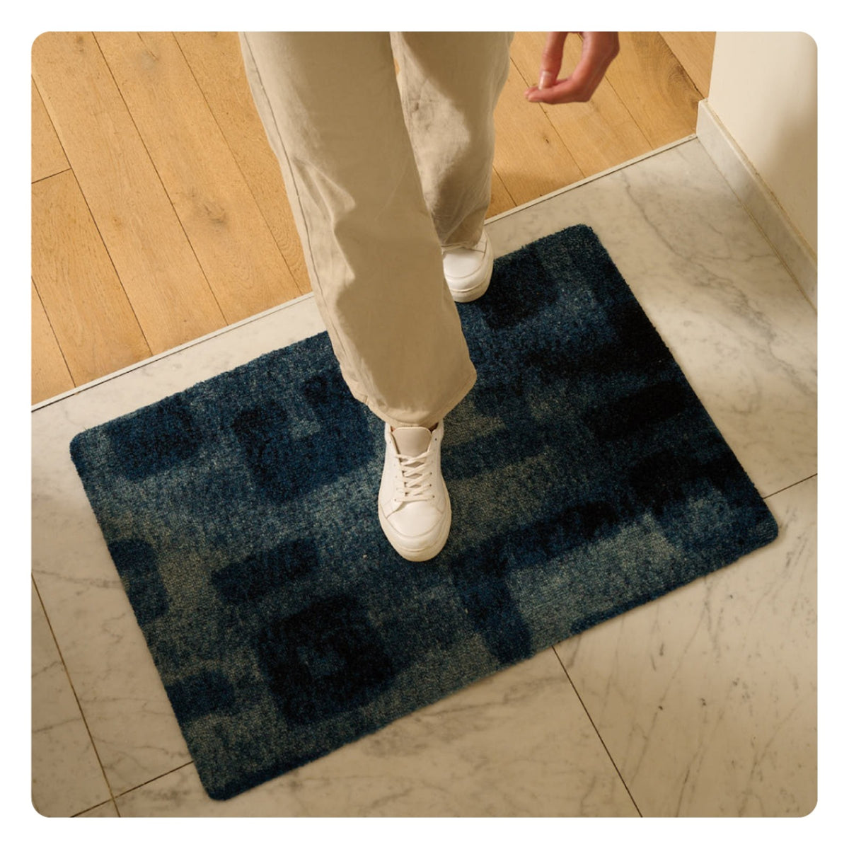 ColorStar Ethnic Navy Blue – Wasbare droogloopmat