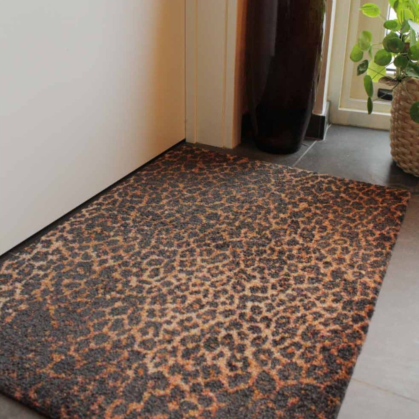 ColorStar Leopard Natural – Wasbare droogloopmat
