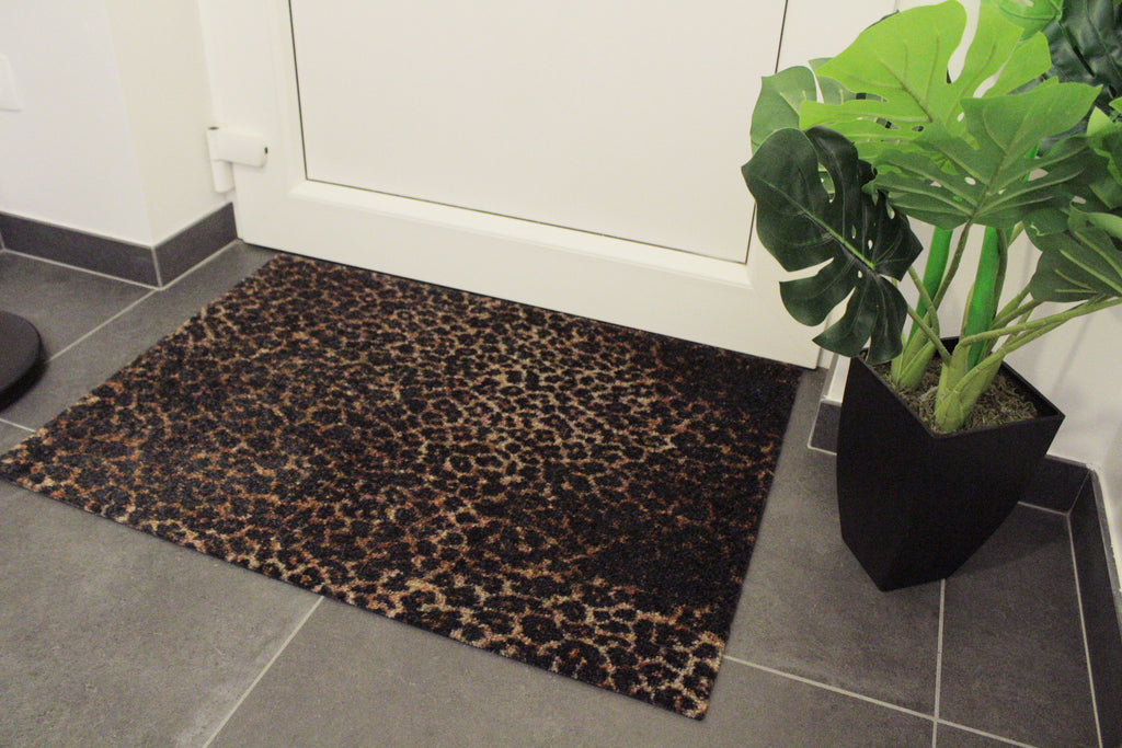 ColorStar Leopard Natural – Wasbare droogloopmat