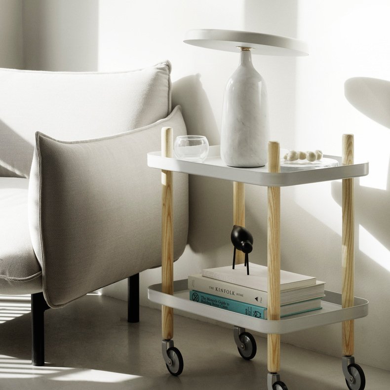 Normann Copenhagen Bijzettafel Block Trolley - Wit - Vierkant
