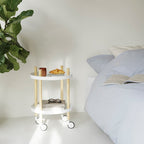 Normann Copenhagen Bijzettafel Block Trolley - Wit - Rond