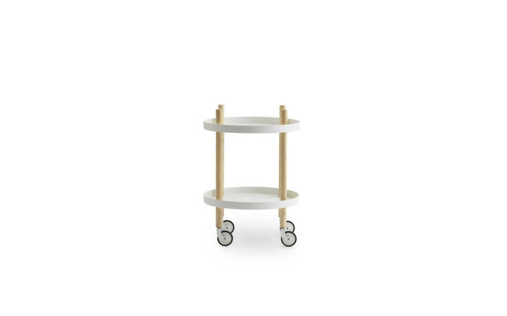 Normann Copenhagen Bijzettafel Block Trolley - Wit - Rond