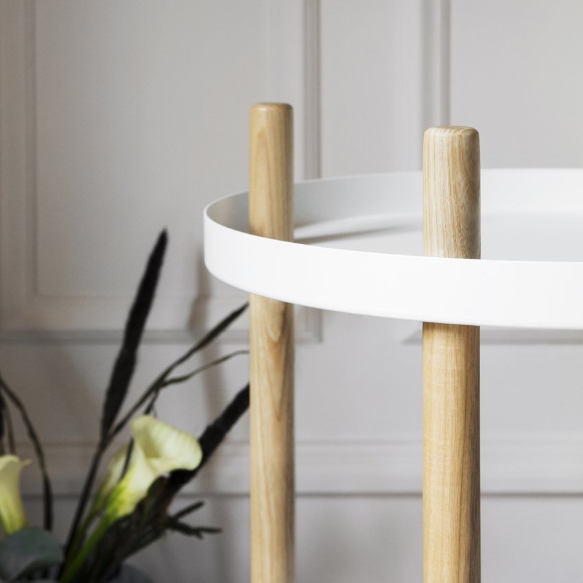 Normann Copenhagen Bijzettafel Block Trolley - Wit - Rond