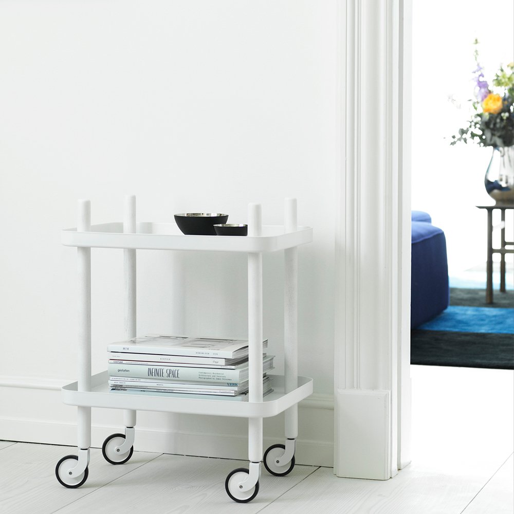 Normann Copenhagen Bijzettafel Block Trolley - Wit-Wit - Vierkant