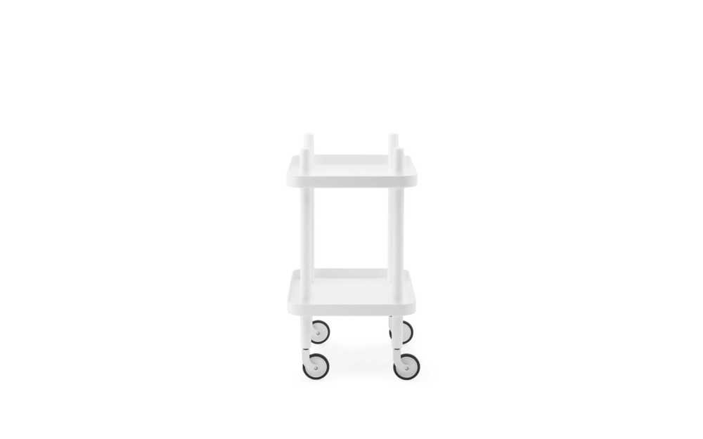 Normann Copenhagen Bijzettafel Block Trolley - Wit-Wit - Vierkant