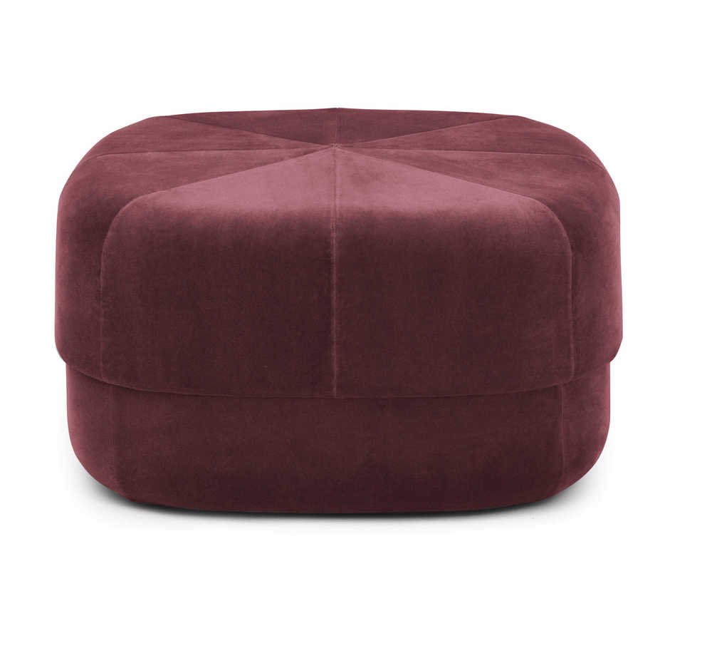 Normann Copenhagen Poef Circus Velour - Donkerrood