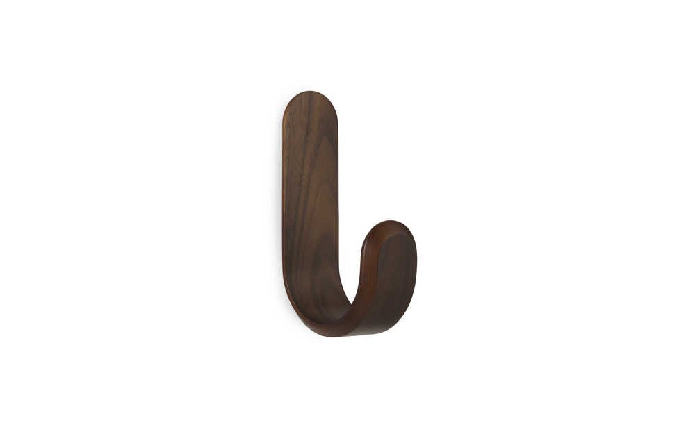 Normann Copenhagen Wandhaak Curve Hook - Walnoot