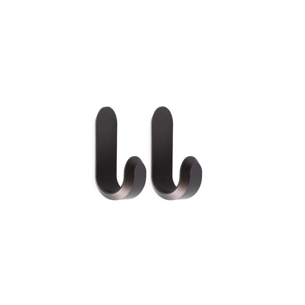 Normann Copenhagen Wandhaken Curve Mini Hooks - Mat Bruin (2 stuks)
