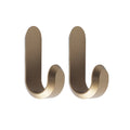 Normann Copenhagen Wandhaken Curve Mini Hooks - Mat Goud (2 stuks)