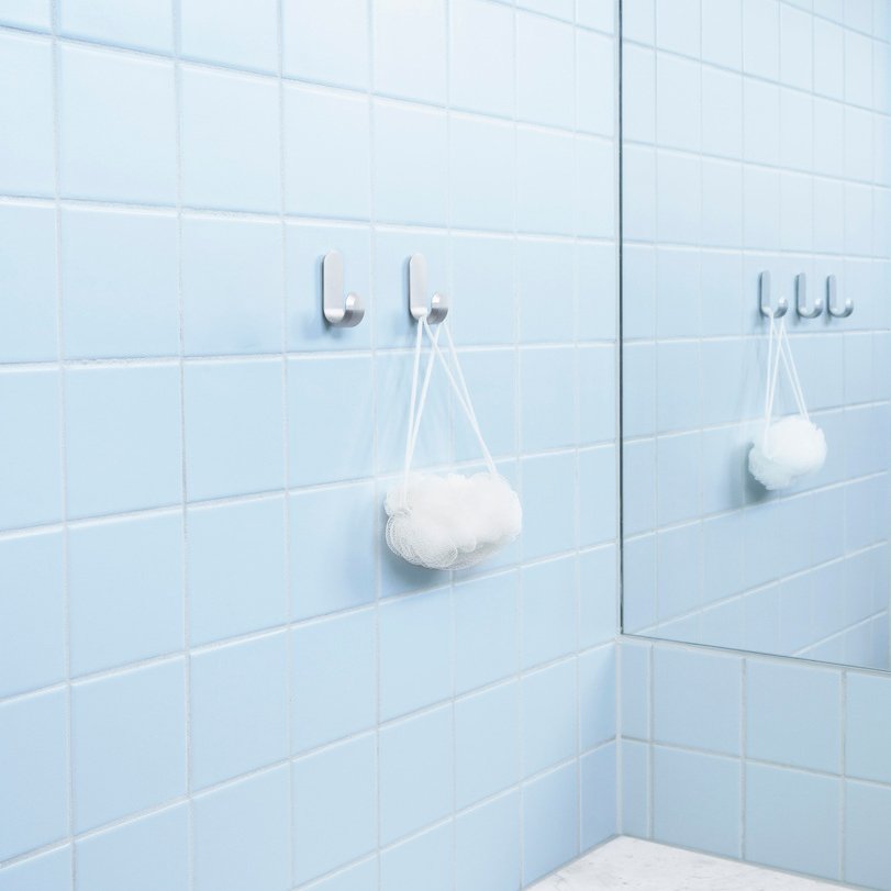 Normann Copenhagen Wandhaken Curve Mini Hooks - Mat Zilver (2 stuks)