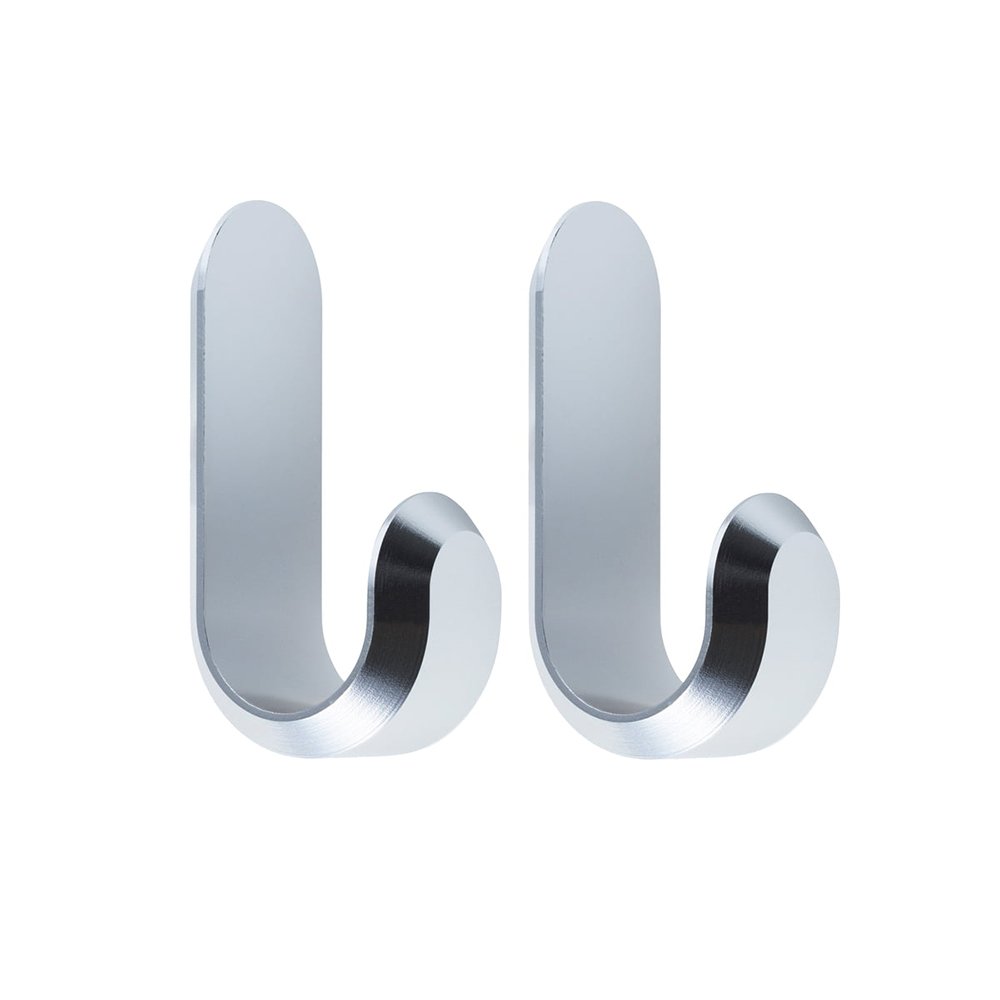 Normann Copenhagen Wandhaken Curve Mini Hooks - Zilver (2 stuks)