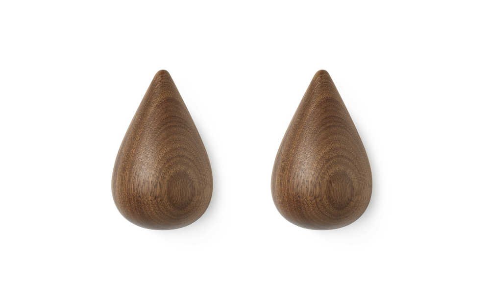 Normann Copenhagen Wandhaken Dropit Hooks - Walnoot (2 stuks)