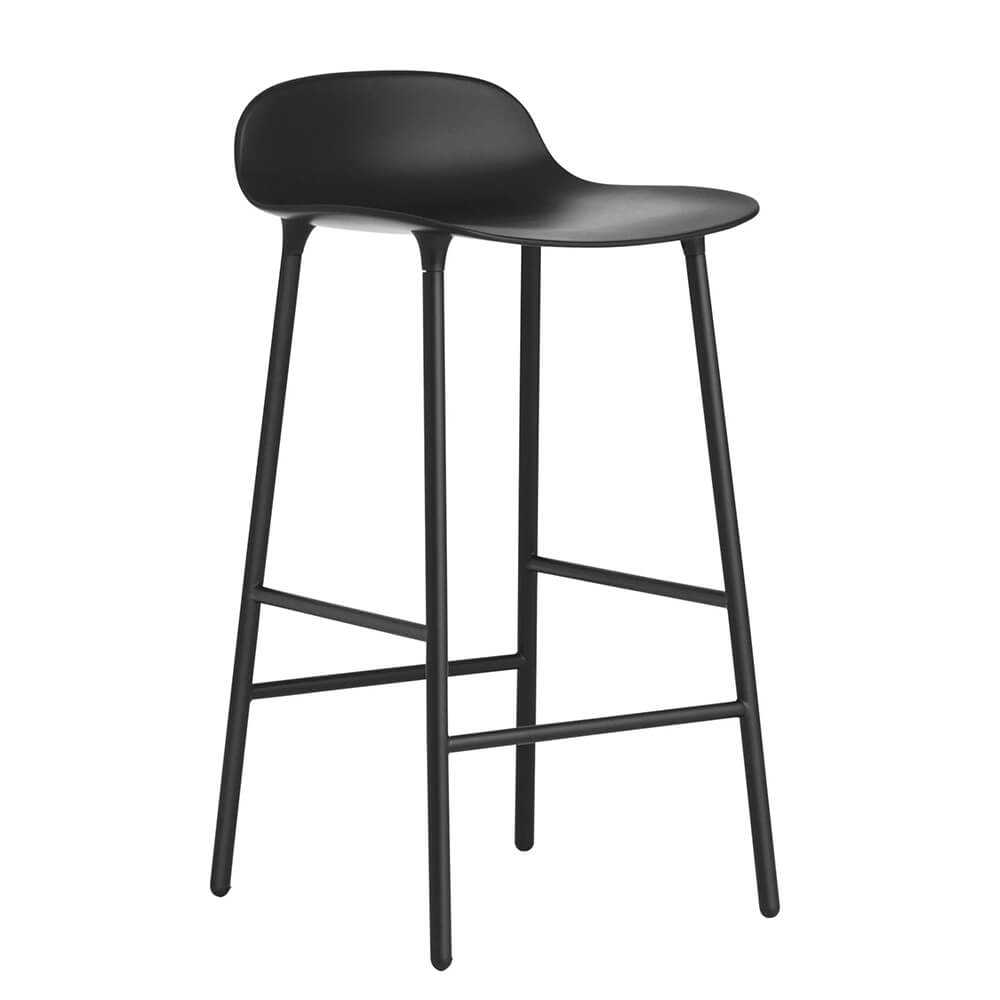 Normann Copenhagen Barkruk Form - Zwart Staal