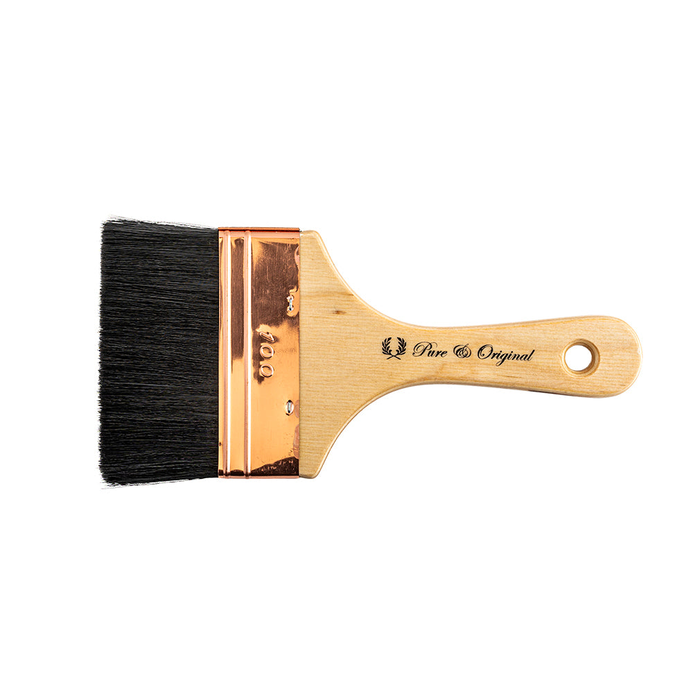 Pure & Original Dunne Platte Kwast 10 cm - Spalter voor muurverf