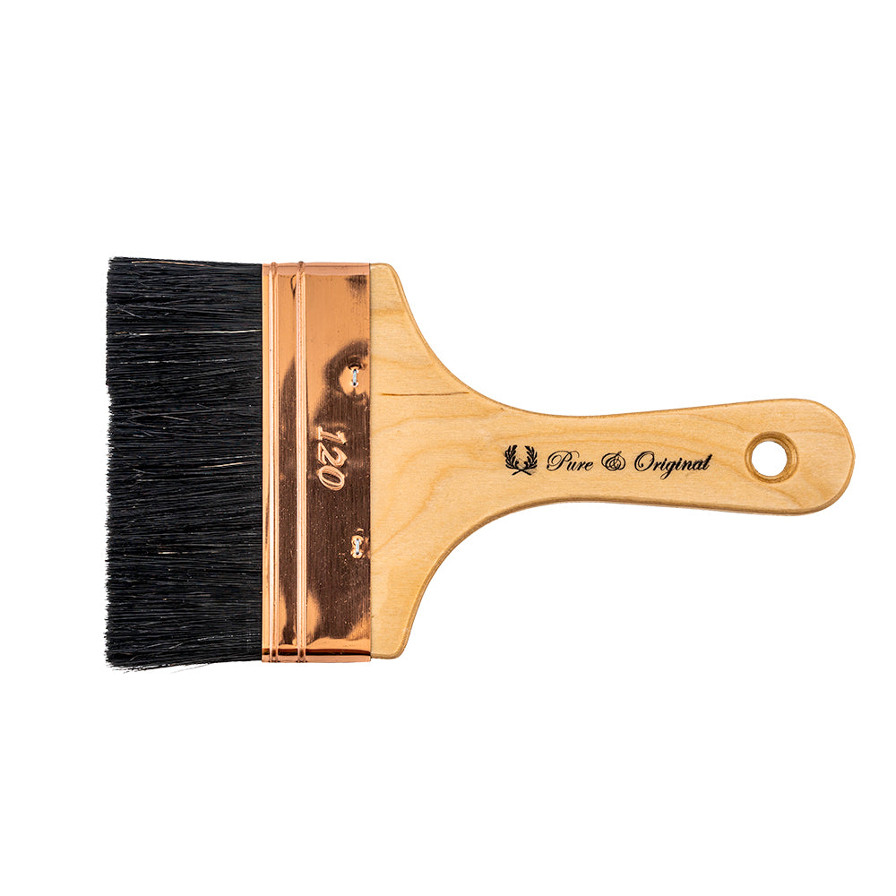 Pure & Original Dunne Platte Kwast 12 cm - Spalter voor muurverf