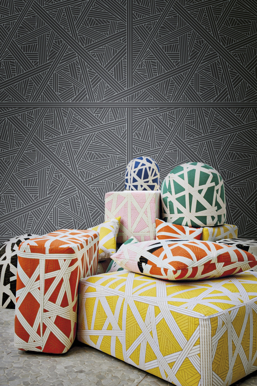 Arte Missoni Home 05 Nastri 10564 behang in interieur