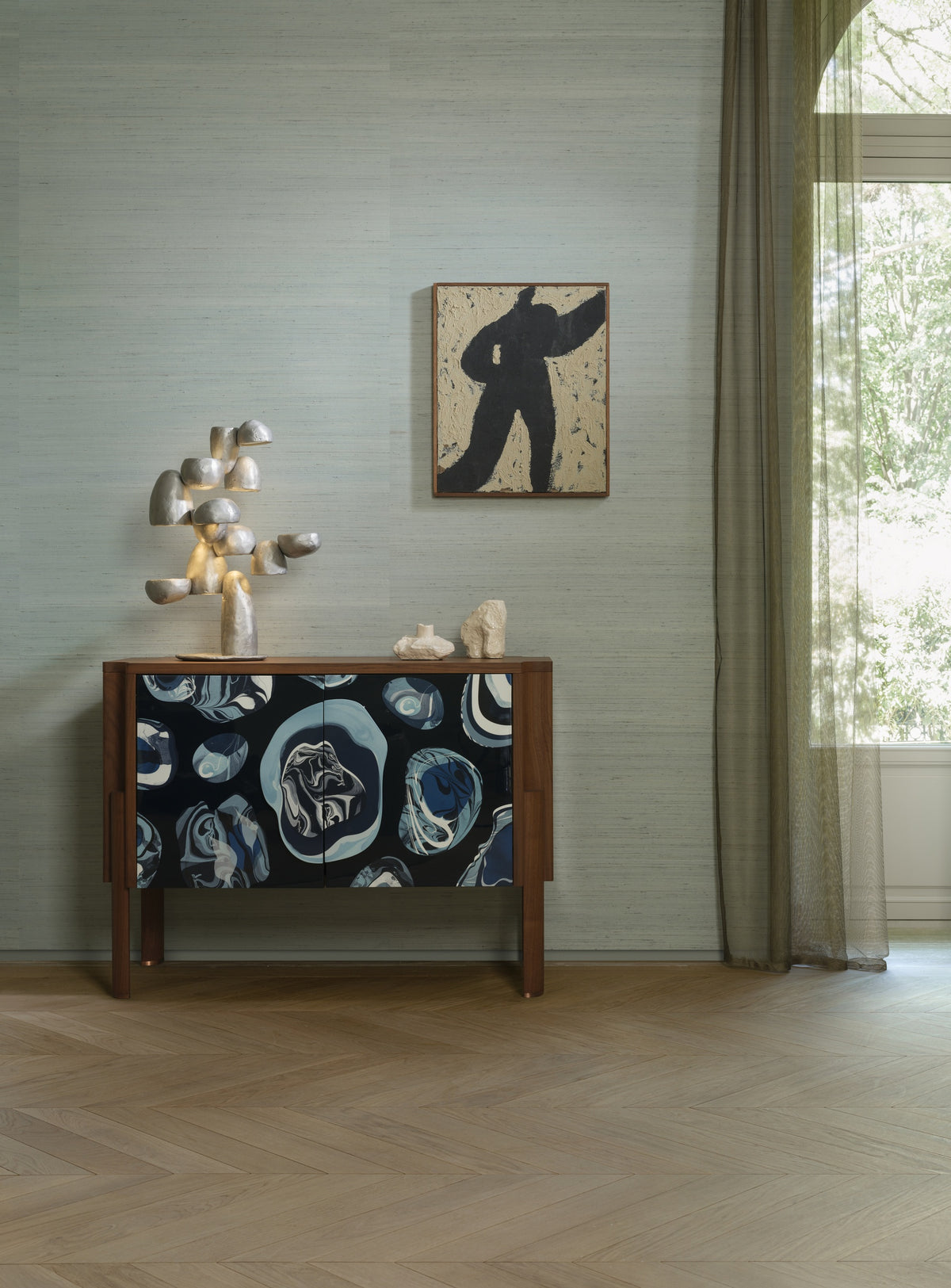 Arte Mysuru Mandya 35400 Sky Blue behang in interieur