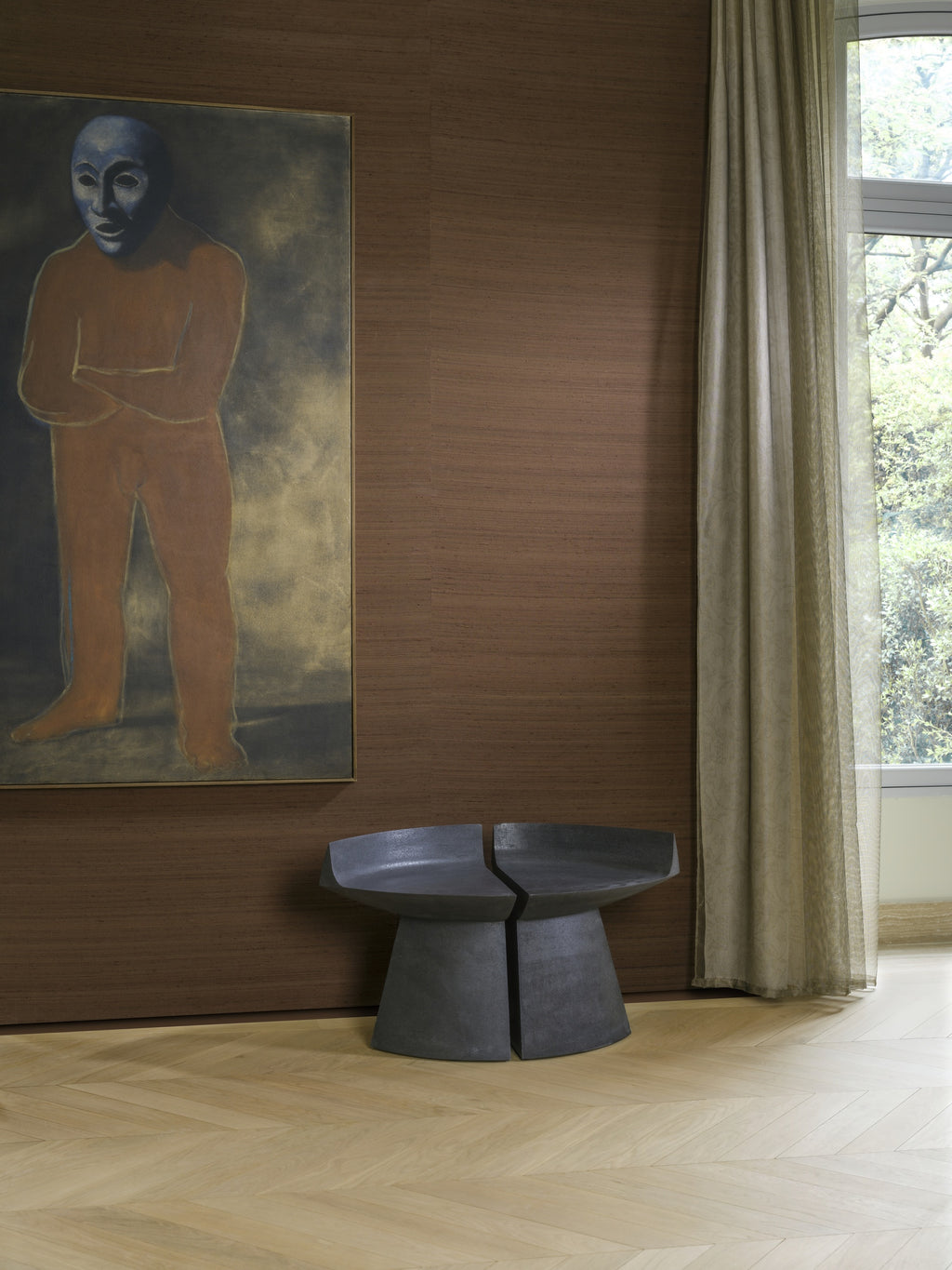 Arte Mysuru Mandya 35418 Cocoa behang in interieur