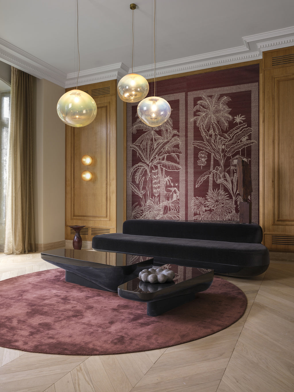 Arte Mysuru Nilaya 35453 Bordeaux fotobehang in interieur