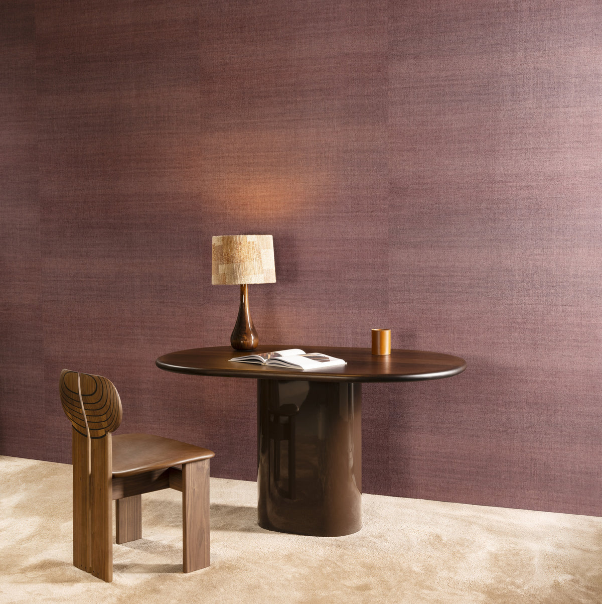 Arte Ombré Rise 32333 Burgundy behang in interieur