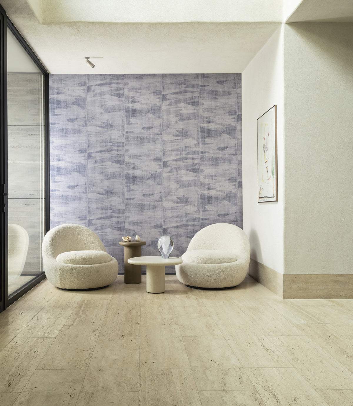 Arte Ombré Alluvio 32342 Blueberry behang in interieur