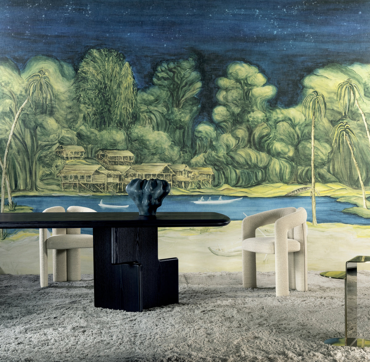 Arte Ombré Riva 32360 Blue Sunset fotobehang in interieur