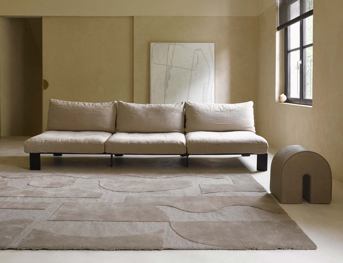 Brink & Campman Mural Bold Cement vloerkleed in een interieur
