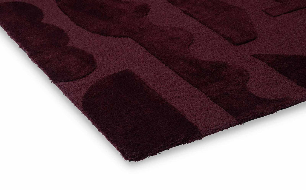 Brink & Campman Mural Modest Burgundy vloerkleed hoek en rand