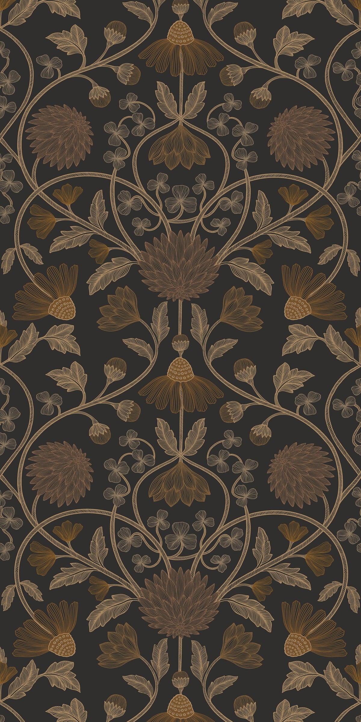 Casamance behang Isadora Hippolyte 70450916 noir doré (staal)