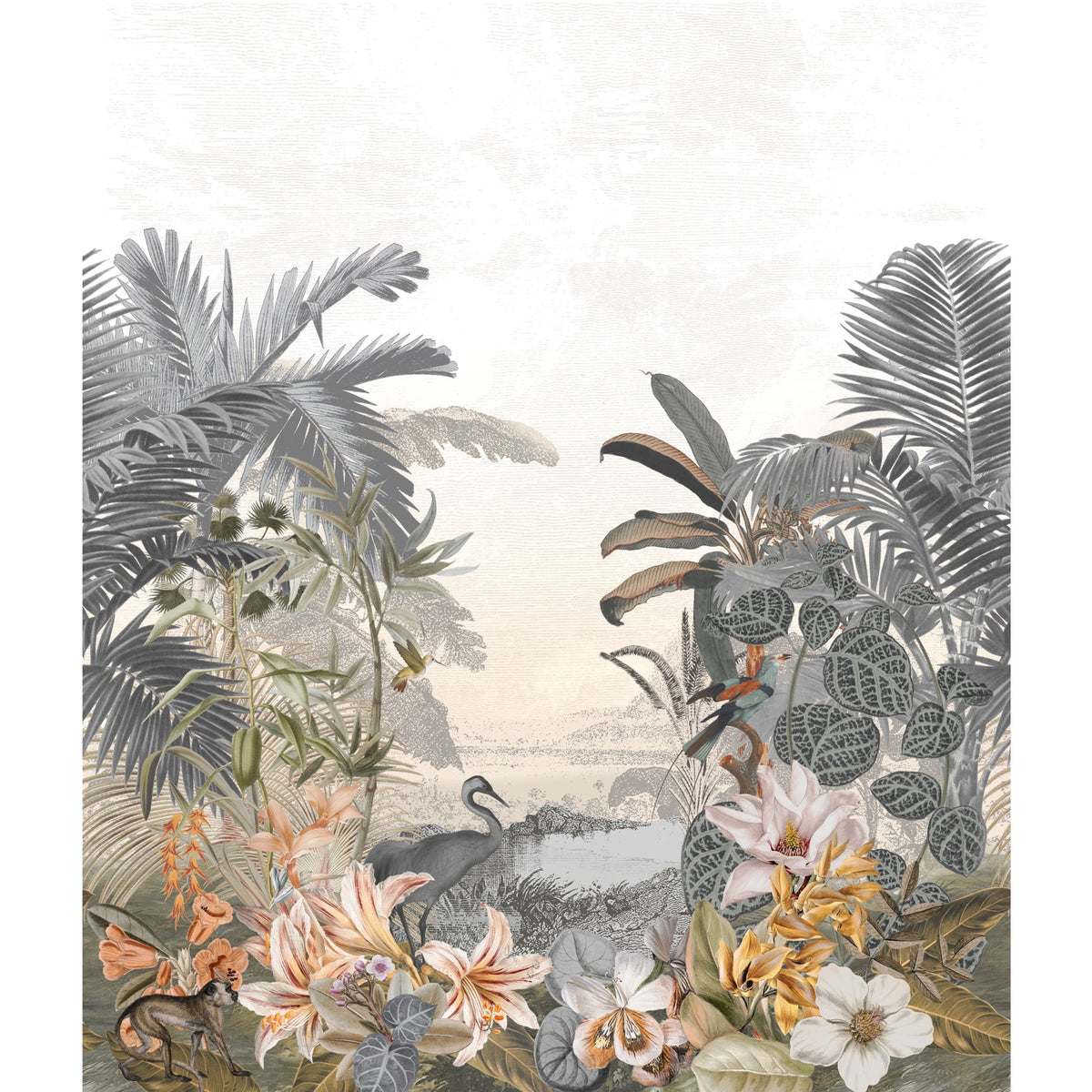 Casamance fotobehang Alternative Paraiba 70801130 gris et pastel
