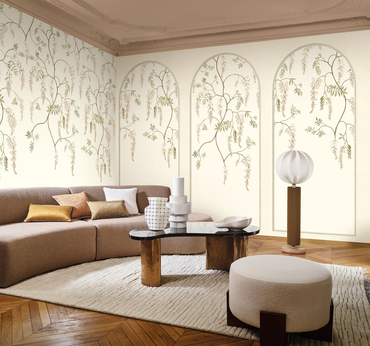 Casamance fotobehang Panoramas Les Intemporels Arezzo Arches 70920510 in interieur