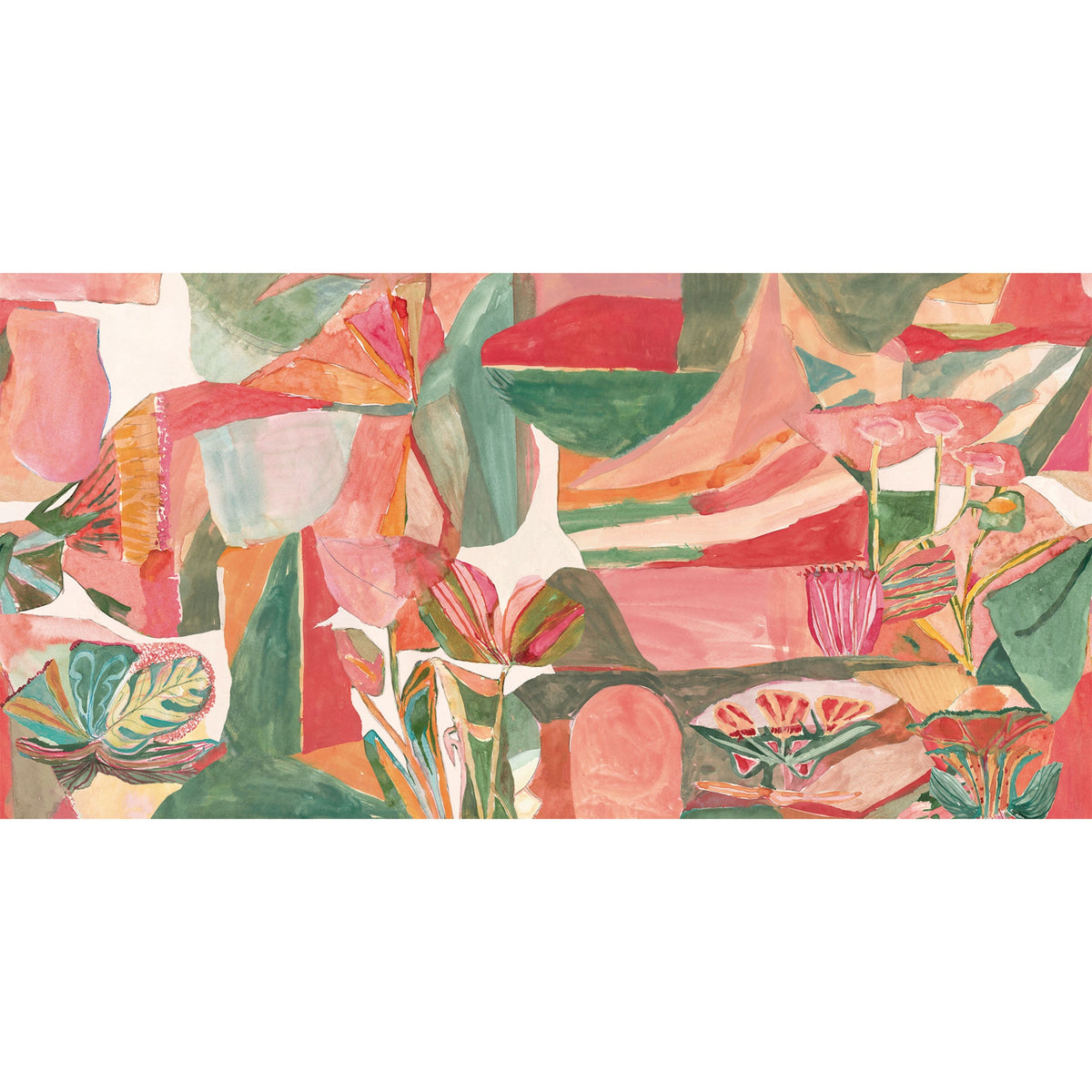 Casamance fotobehang Exploration Jardin Dansé 71590304 blush multicolore