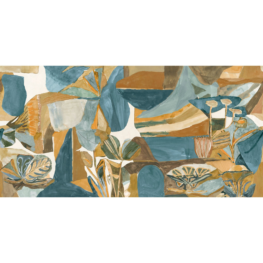 Casamance fotobehang Exploration Jardin Dansé 71590406 bleu persan ambre