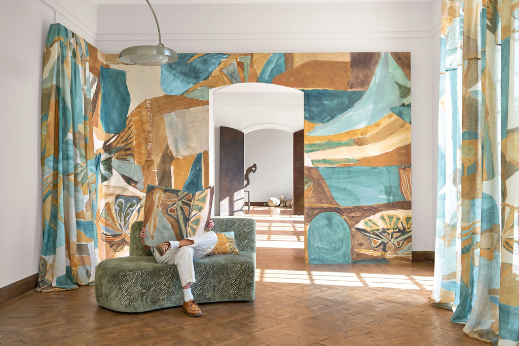 Casamance fotobehang Exploration Jardin Dansé 71590406 in interieur
