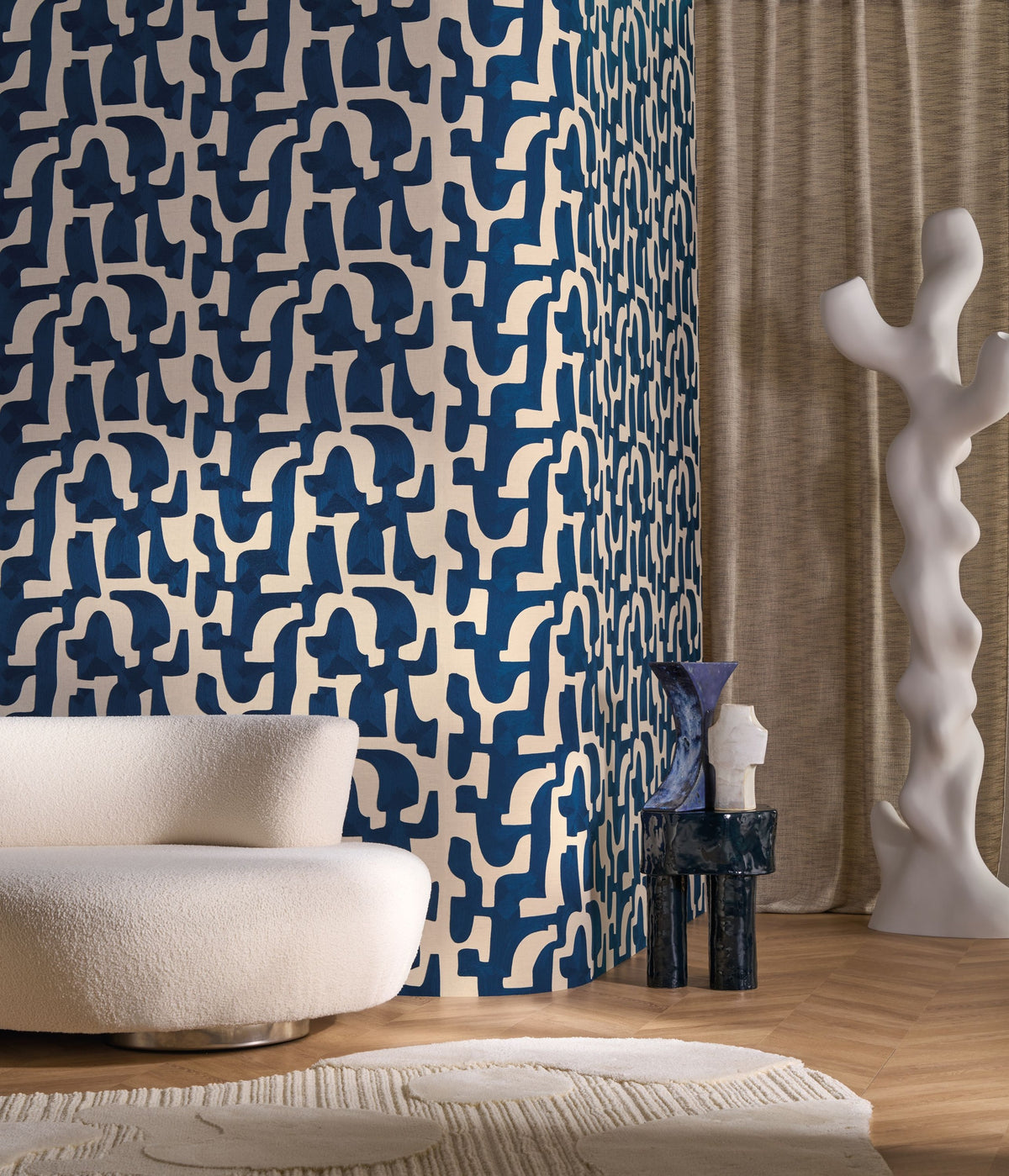 Casamance behang Linessence 2 Monodie 71630350 in interieur