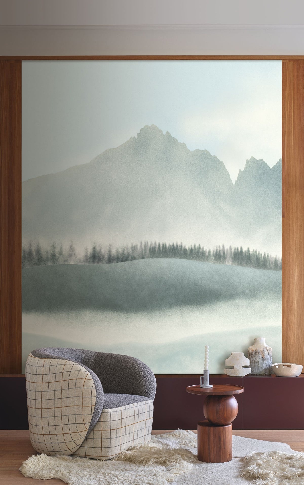Casamance fotobehang Panoramas Les Intemporels Aravis 73991528 in interieur