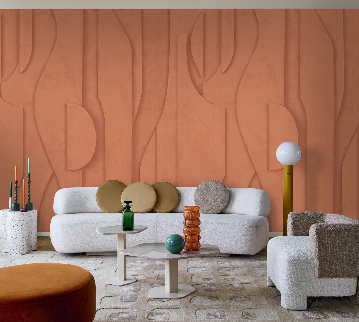 Casamance fotobehang Panoramas Les Intemporels Stuc 74131732 in interieur
