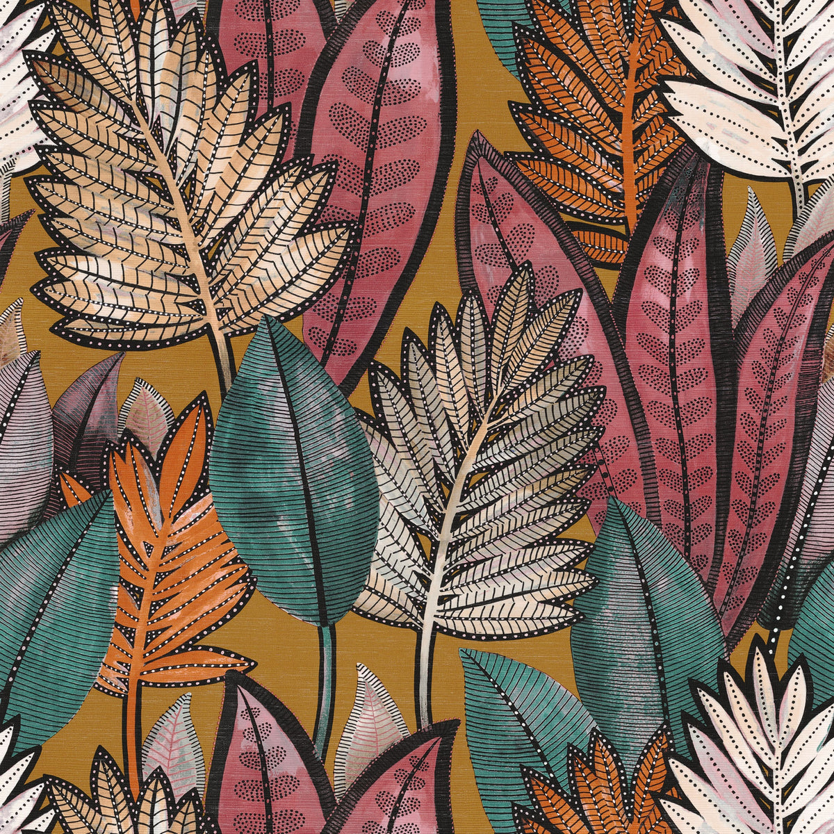 Casamance behang Aventura Sabal 74680366 safran
