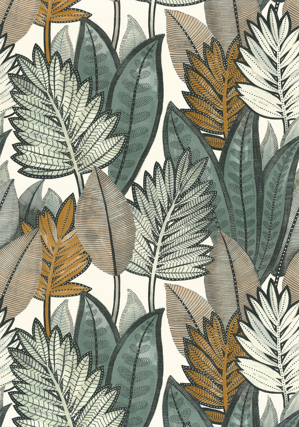 Casamance behang Aventura Sabal 74680672 blanc celadon
