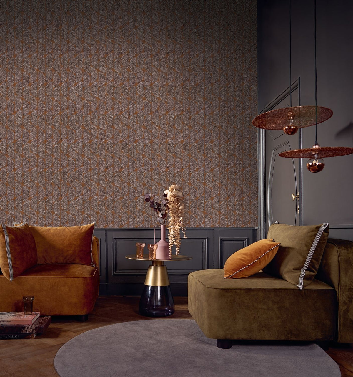 Casamance behang Orphée Abelia 74721224 detail