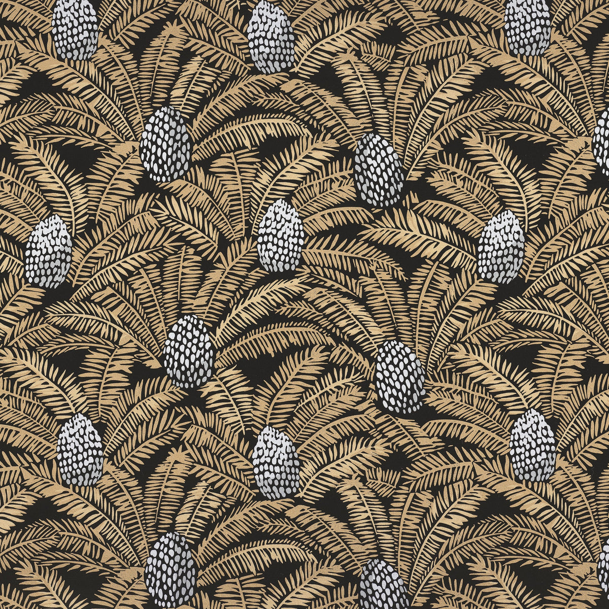 Casamance behang Orphée Palmeta 74741840 noir dore