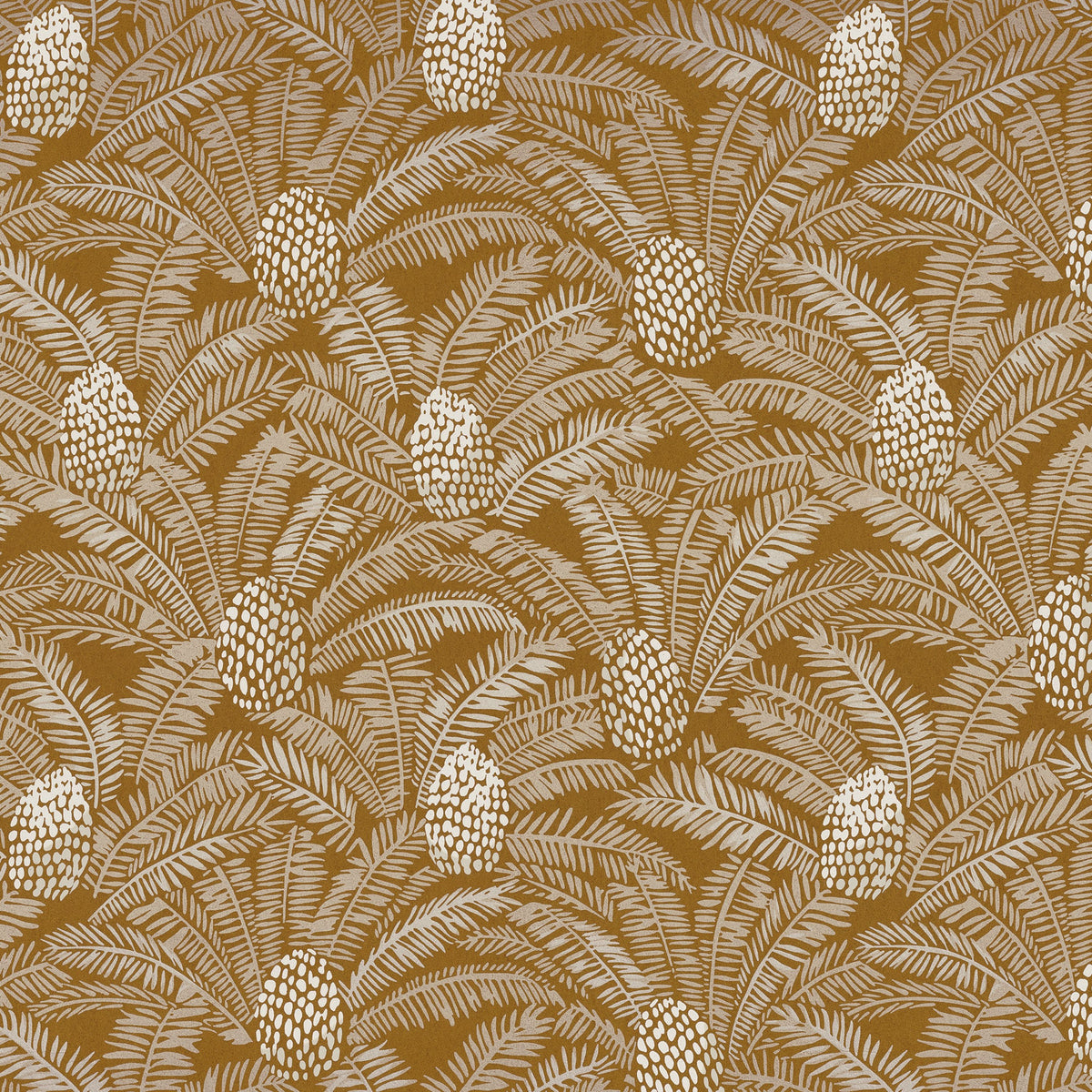 Casamance behang Orphée Palmeta 74742146 moutarde