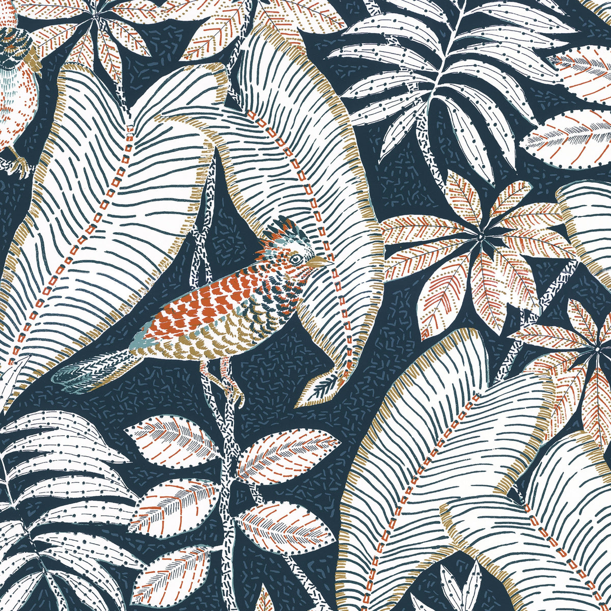 Casamance behang Orphée Sibia 74752352 marine (staal)
