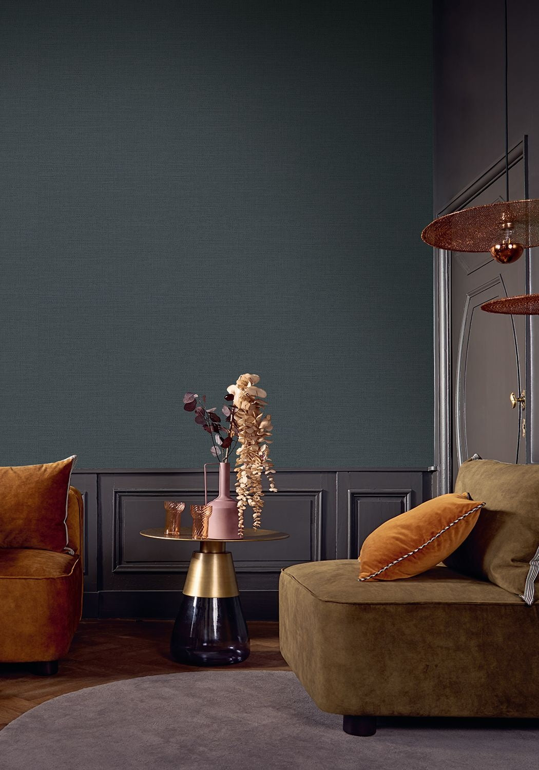 Casamance behang Alliages Rhodium 75021120 detail