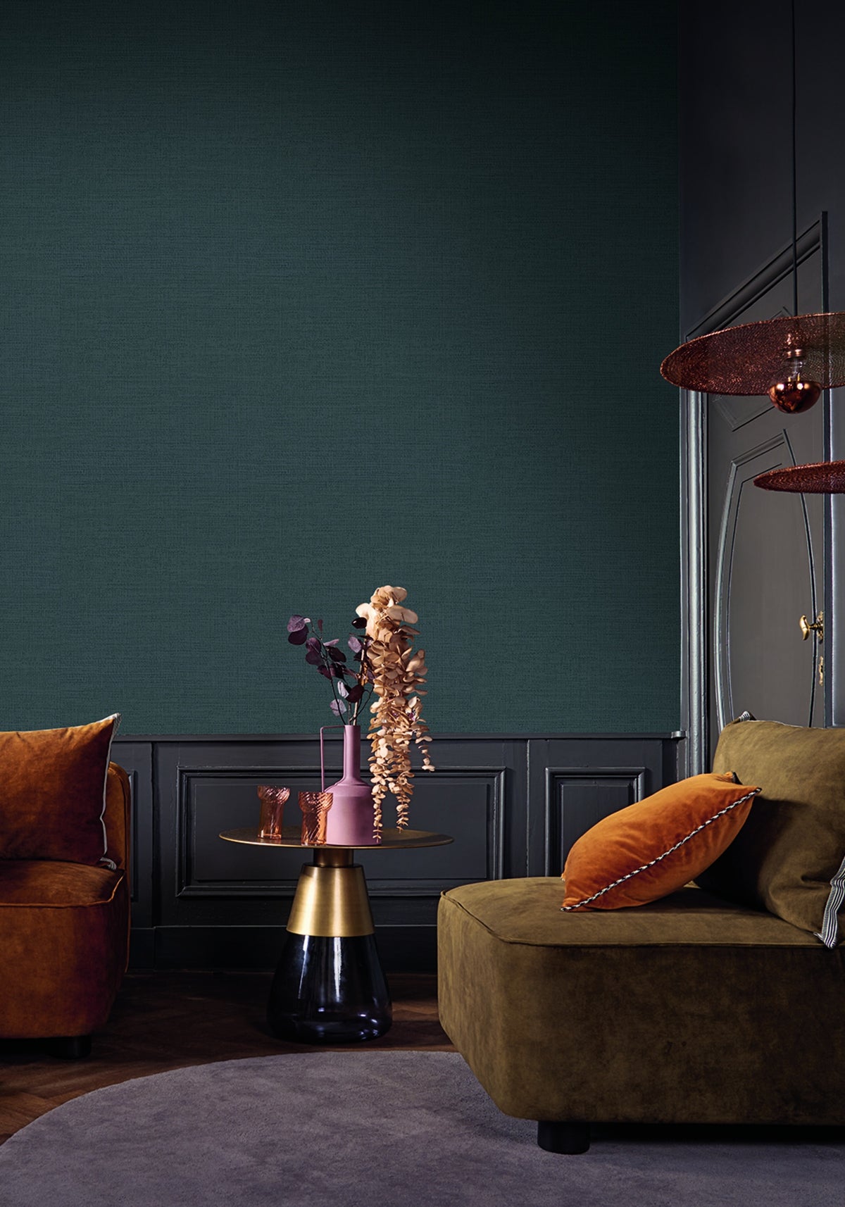 Casamance behang Alliages Rhodium 75021120 in interieur