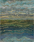 Casamance fotobehang Alliages Azurite 75064090 bleu vert doré, uitsnede