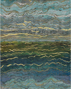 Casamance fotobehang Alliages Azurite 75064090 bleu vert doré, uitsnede
