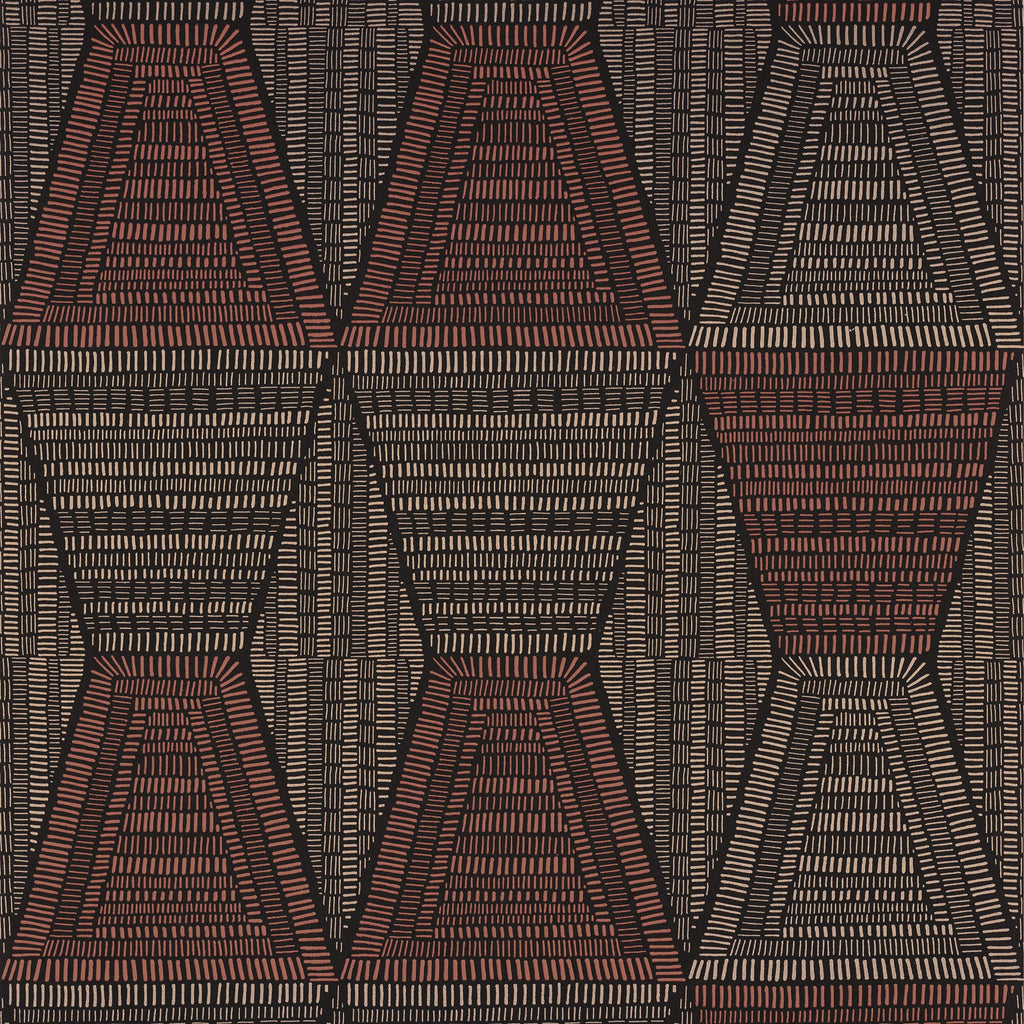 Casamance behang Mirage Daia 75274486 noir terracotta